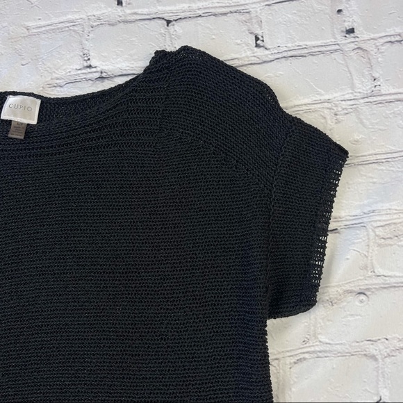 3/30$🔥 Cupio Black Boat neck short sleeve knitted blouse top size S - Picture 6 of 8